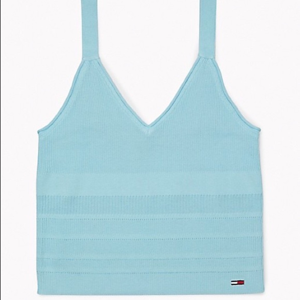 Tommy Hilfiger Jeans Sweater Tonal Tank Top | Crop Top | sky blue